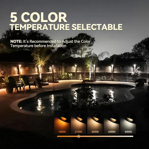 Miniatura 2 de LEONLITE Paquete de 12 luces LED de bajo voltaje, 2.3 W, 170 lúmenes, luz de barandilla de escalera de paisaje con 12-36 V CA/CC, aluminio fundido a