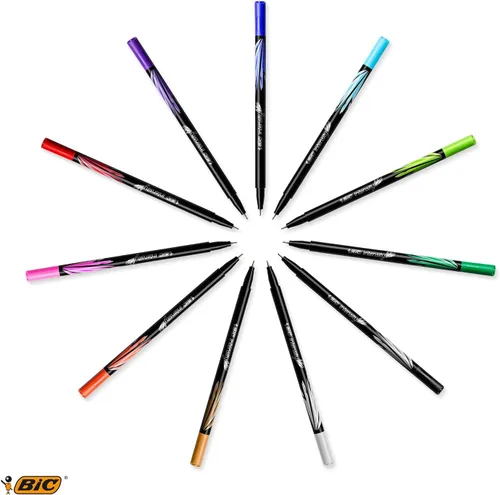 Miniatura 4 de Bic Intensity - Bolígrafos de punta media, punta media, caja de 12 rotuladores de punta media Surtidos