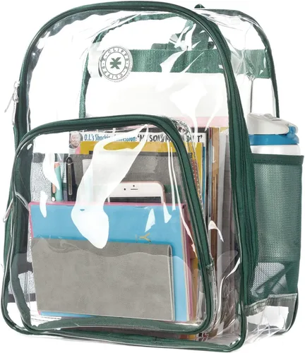 Miniatura 15 de K-Cliffs Large Transparent Backpack Clear Heavy Duty School Bag Durable Student Bookbag See Through Vinyl Daypack Workbag