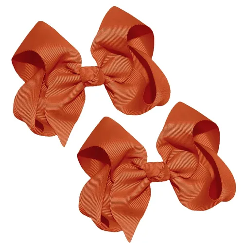 Miniatura 21 de WEBB DIRECT2U Juego de dos lazos para el pelo de grogrén sólido de 4 pulgadas, pinzas de cocodrilo, color verde manzana