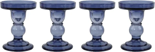Miniatura 9 de Juego de 4 portavelas de cristal, portavelas ámbar para velas de pilar, 4.5 pulgadas de alto, decoración de candelabros para sala de estar