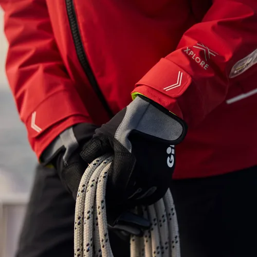 Miniatura 5 de Gill Deckhand Guantes de vela – Dedos largos con dedos expuestos y pulgar – Protección solar UV 50+ y repelente al agua Negro