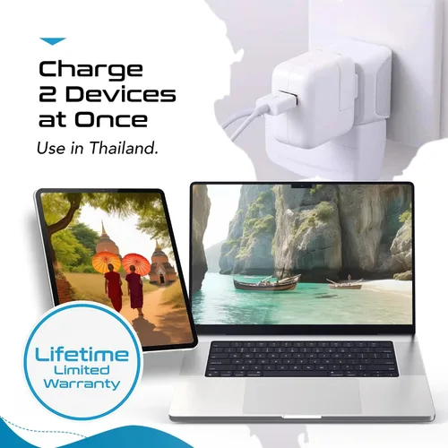Miniatura 7 de Ceptics Adaptador de viaje para Tailandia con entrada dual de Estados Unidos (Tipo O) ultra compacto, paquete de 3, conexión a tierra segura