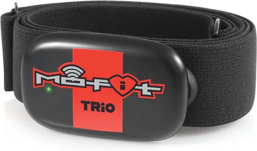 Trio - Correa de pecho para monitor de frecuencia cardíaca/HRM para Apple, Android, Peloton, Garmin, Polar, Wahoo, Strava, Zwift, ANT+, equipo de