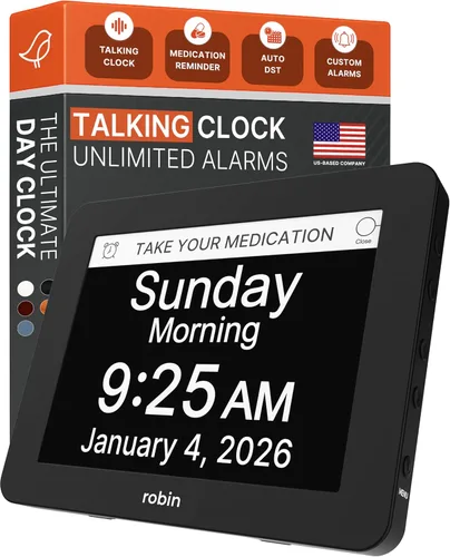 Miniatura 15 de Robin Reloj 2026 con día y fecha para ancianos, relojes para personas mayores, reloj de demencia, calendario digital para ancianos, relojes de noche