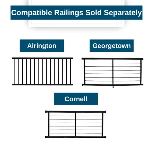 Miniatura 7 de Weatherables Kit de poste de barandilla de aluminio – Kit de poste de aluminio para kits de barandillas Arlington, Georgetown y Cornell, fabricado