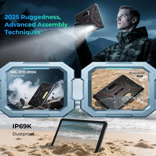 Miniatura 6 de HOTWAV R9 Ultra 5G 2025 Tableta Resistente Android 15, Tableta de 11" FHD+ 120Hz 20080mAh Impermeable con Lápiz, Octa-Core 24GB+512GB/2TB TF