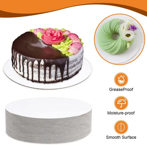 Miniatura 4 de Paquetes de 36 bases redondas para pasteles de 8 pulgadas, bases para pasteles blancas, círculos redondos blancos para pasteles, base redonda de 36p