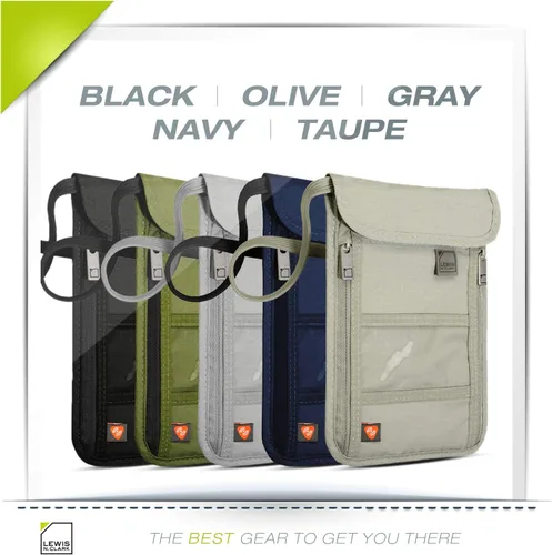 Miniatura 3 de Lewis N. Clark cartera de bloqueo RFID para Cuello), 1267BLK