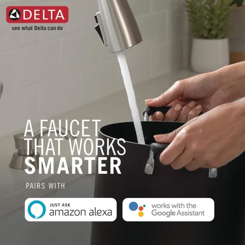 Miniatura 2 de Delta 9113TV-AR-DST Essa - Grifo de cocina, VoiceIQ, acero inoxidable ártico Ártico inoxidable