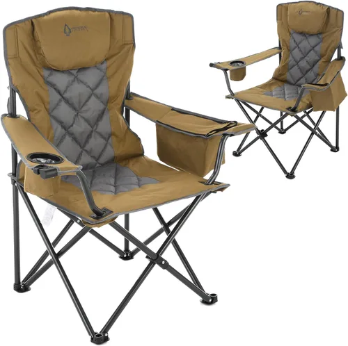Miniatura 20 de ARROWHEAD OUTDOOR Silla plegable portátil de lujo para campamento con reposacabezas, portavasos y vidrio, enfriador de 6 latas, bolsa de transporte