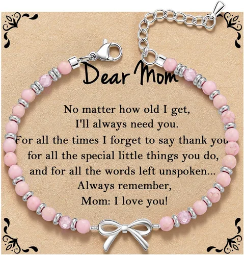 Miniatura 20 de Pulsera de onda/lazo/cruz para mujer, coloridas pulseras de cuentas de piedra natural, regalo único de amistad para mejor amiga, hermana, mejor