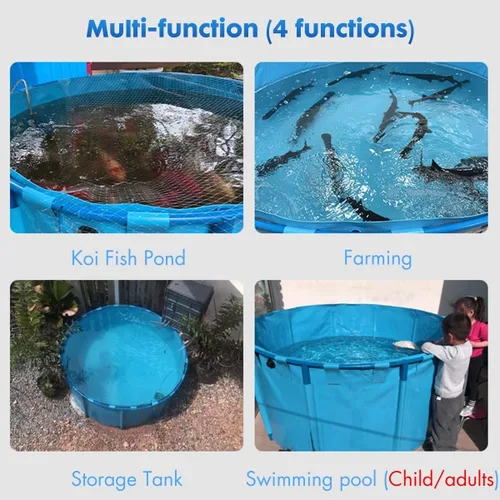 Miniatura 8 de Piscina redonda ultra grande – 1, 2, 3, 4, 5, 6, 7, 8, 9, 10 M, piscinas grandes sobre el suelo, para jardín interior y exterior, piscina azul