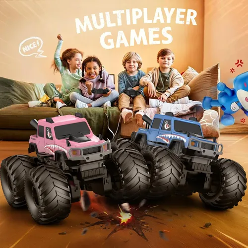 Miniatura 7 de NQD® Juguetes de Camión Monstruo, Camión RC 4x4 Impermeable con Rotación 360°, Camiones Monstruo Anfibios de Control Remoto, 2.4GHz Todo Terreno Azul