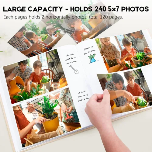 Miniatura 2 de Aevdor - Álbum de fotos 5x7 con 240 bolsillos y espacio para escribir, álbum de fotos de gran capacidad 5x7 con capacidad para 240 fotos, libro