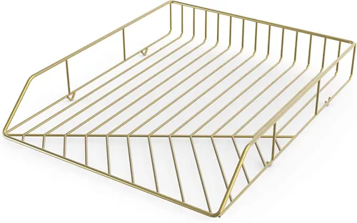 Miniatura 4 de U Brands Kit de organización de escritorio de metal, colección Vena, taza, clasificación y 2 bandejas incluidas, dorado (3940U00-01)