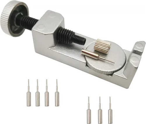 Miniatura 5 de Sdanart Kit de herramientas de extracción de eslabones de reloj, herramienta de extracción de pines de reloj con 10 pines adicionales para removedor