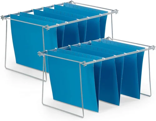 Barras de archivo colgantes Blue Summit para archivador, tamaño carta, 13x17.5, barras de soporte para archivos de metal en escritorio, inserto