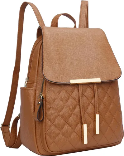 Miniatura 20 de KKXIU - Mochila de cuero de moda para mujeres y damas, bolsa de viaje y para el día, con correa para los hombros, A-Negro, Mediana, Mochila