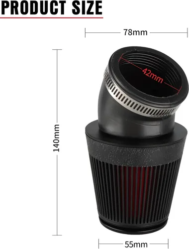 Miniatura 3 de NIBBI - Filtro de aire para motocicleta de carreras, universal de 42mm para moto de tierra, limpiador de carburador de motocross para moto de Pit