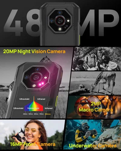 Miniatura 3 de Ulefone Armor X32 - Teléfono resistente desbloqueado, 12 GB + 128 GB MTK Helio G91, visión nocturna de 48 MP/20 MP, 5500 mAh, pantalla Corning Verde