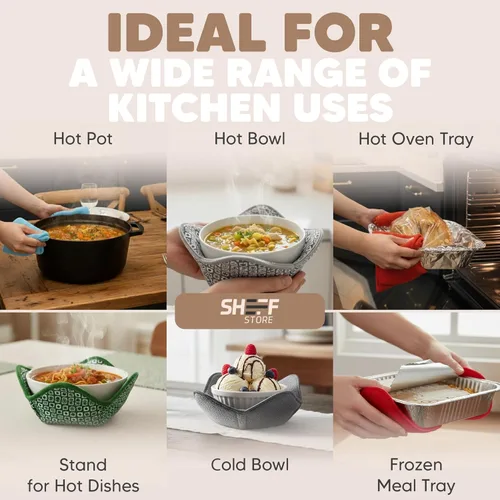 Miniatura 4 de Sheff Juego de 4 Fundas Acogedoras para Tazones de Microondas - Duraderas y Confiables para Platos y Recipientes Calientes y Fríos - Regalo Ideal 2