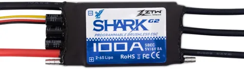 Miniatura 3 de ZTW Shark G2 Series 100A Bi-Direction Refrigeración por agua ESC sin escobillas con SBEC 8A/5V para barco RC y otros proyectos de bricolaje