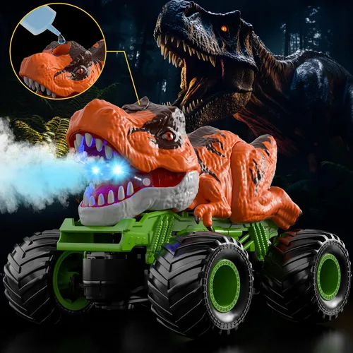 Miniatura 2 de Bennol Coche de Control Remoto de Dinosaurio para Niños, Camión de Dinosaurio RC de 2.4Ghz para Pequeños, Juguetes de Coche RC de Juguete Eléctrico