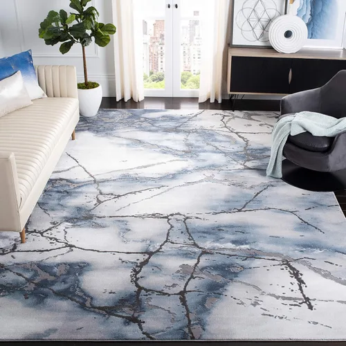 Miniatura 39 de SAFAVIEH Craft Collection Alfombra de Acento - 2' x 3', Gris y Azul, Diseño Contemporáneo, Resistente a las Manchas, Ideal para Áreas de Alto