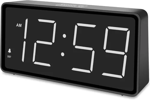 Miniatura 8 de Peakeep Reloj digital con pilas, reloj despertador para dormitorios, con 4 reguladores de intensidad grandes inalámbricos, para personas mayores