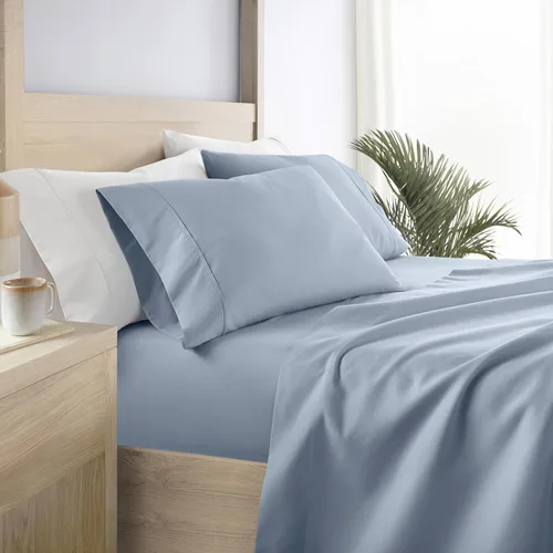 Linen Market Sábanas para cama de tamaño King (azul claro) – Duerme mejor que nunca con estas sábanas King suaves y refrescantes – Bolsillo profundo