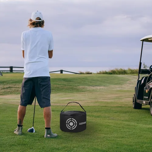 Miniatura 7 de Negro Golf Impact Bag Silent Golf Swing Trainer Golf Smash Bag Portable Power Hitting Bag Golf Training Aid