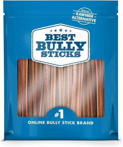 Best Bully Sticks Palitos finos de 6 pulgadas, 24 unidades (paquete de 1), naturales, fáciles de digeribles, 100% alimentados con pasto, sin granos