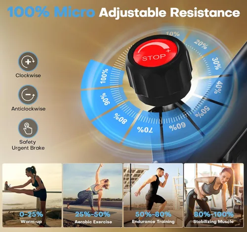Miniatura 5 de CHAOKE - Bicicleta estática silenciosa, resistencia magnética, capacidad de 300 libras, para el hogar, compatible con aplicaciones, bicicleta
