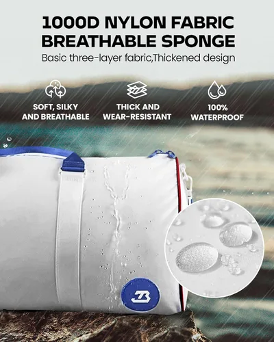 Miniatura 9 de Bolsas de gimnasio impermeables, bolsa de lona deportiva de nailon 1000D resistente para nadar durante la noche, fin de semana, bolsas de viaje