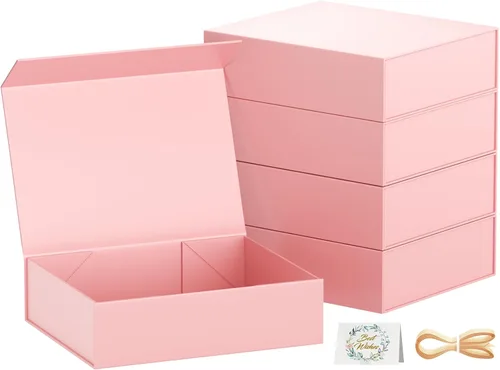 Miniatura 27 de PSHVYM Cajas de regalo con tapas, 11.5 x 7.8 x 3 pulgadas, caja de regalo negra para regalos, cierre magnético para camisetas, guantes, bufandas