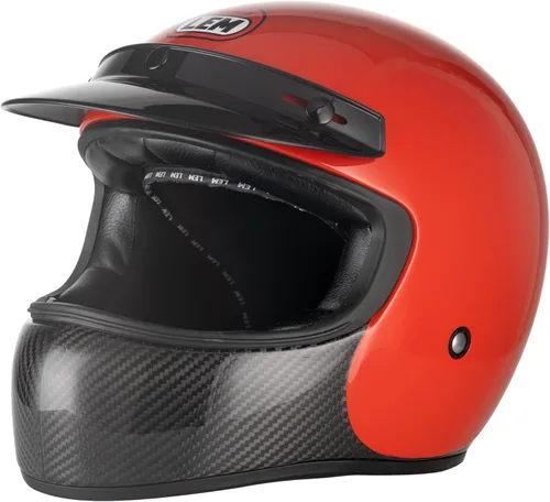 Miniatura 13 de LEM Casco Retro de Motocross en Fibra de Carbono, Casco Integral de Motocicleta para Todoterreno DOT para Hombres, Casco de Motocicleta Vintage