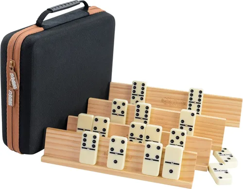 Miniatura 9 de Bucher&Rossini Juego de Dominó Doble 6 - Juego Clásico de Dominó Negro para Adultos y Niños, Idea de Regalo para Jugadores de Dominó o Noche