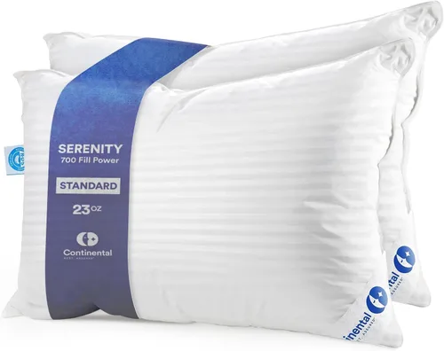 Miniatura 24 de Continental Bedding Almohada de Plumón de Ganso Serenity Plumón Blanco Húngaro 700 Fill Power Funda de Algodón Damasco 400TC Fabricado