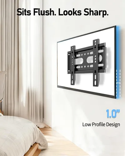 Miniatura 2 de Nuyoah Soporte de pared para TV de perfil bajo y fijo para televisores y monitores de pantalla plana de 14 a 43 pulgadas y hasta 55 libras, soporte