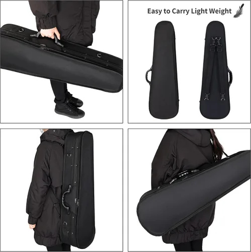 Miniatura 10 de Estuche básico, profesional, rígido, liviano, con forma triangular, para violín, de la marca ADM , Talla full