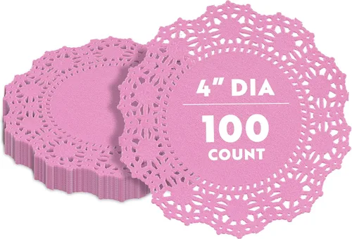 Miniatura 36 de Restaurantware Pastry Tek Blondas de Encaje de 4 x 4 Pulgadas 100 Vajilla Decorativa - Blondas de Mesa Desechables Redondas de Papel Negro
