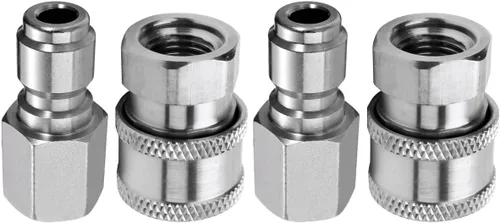 Miniatura 7 de Beduan Adaptador de Lavadora a Presión de Acero Inoxidable 3/8" NPT Macho Conector Rápido Juego de Sociador con Enchufe de QC, 5000 PSI