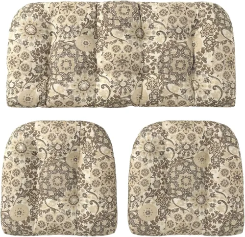 Miniatura 15 de RSH DECOR: Sunbrella 3-Piece Tufted Wicker Cushion Set 44" x 22" & 22" x 22" Outdoor Loveseat & U-Shaped Seat Cushions Crafted with