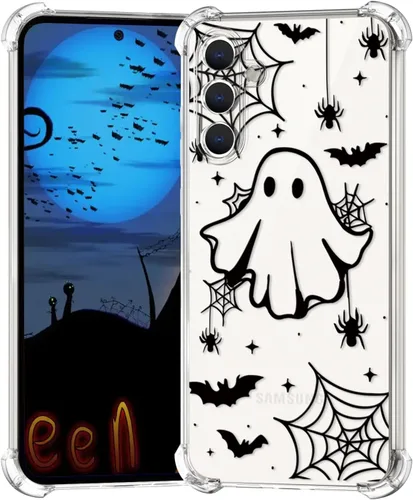 Miniatura 55 de Funda de Halloween para Google Pixel 6A transparente con diseños de murciélagos fantasmas, funda para teléfono para niñas, elegante, delgada, a