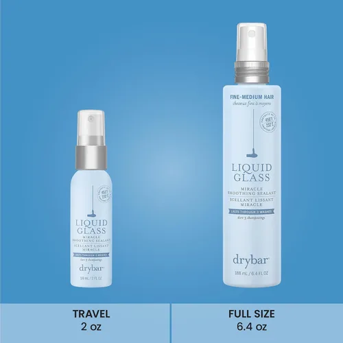 Miniatura 10 de Drybar Liquid Glass Moisture-Rich Miracle Smoothing Sealant Heat Protectant for Hair, Lasts Through 3 Washes for Long-Lasting Frizz Resistance and