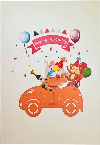 Miniatura 7 de iGifts And Cards Tarjeta emergente de fiesta de cumpleaños de la selva de 5 x 7 pulgadas – Divertido saludo 3D de celebración de animales