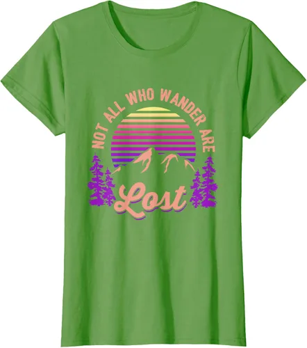 Miniatura 56 de Not All Who Wander Are Lost Vintage Mountains - Camiseta de senderismo, Negro, S