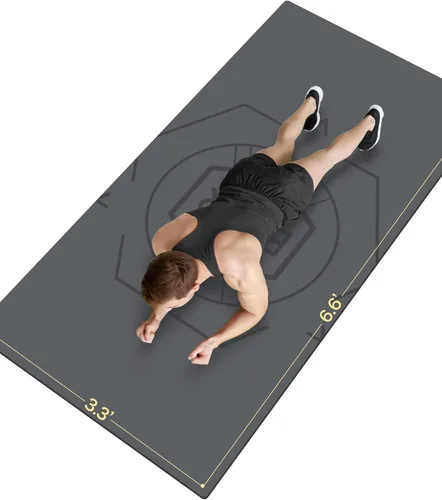 Miniatura 10 de Nuveti Alfombrilla de entrenamiento extra ancha, 1/2 pulgada de grosor, antideslizante y no tóxica, perfecta para yoga descalzo, pilates y meditación