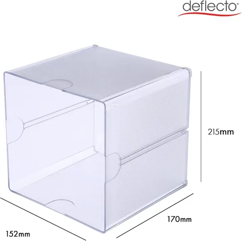 Miniatura 2 de deflecto Organizador de cubos apilables, 1 compartimento, 6 x 6 x 6, plástico, transparente 350401-AMZ